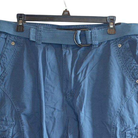 X-RAY Men's Belted Snap Detail Cargo Shorts Majolica Blue, Size 38 - Picture 4 of 8